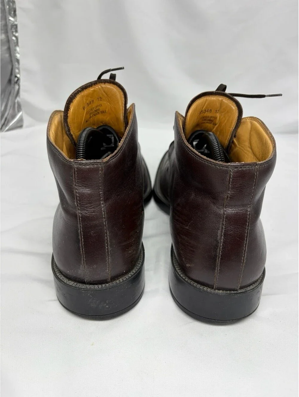 J. CREW MENS VINTAGE LEATHER FIELD BOOTS - Chestnut Brown - Size 12